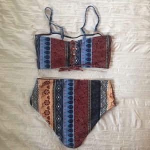 High Waisted Two Piece Bathing Suit